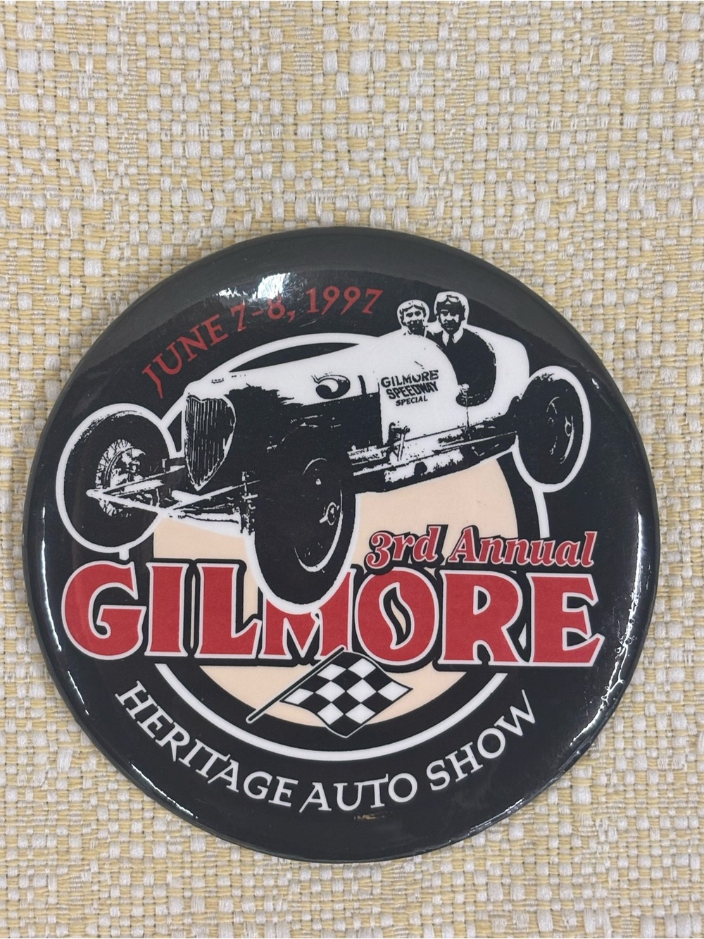 Gilmore 3rd Annual Heritage Auto Show pin Black & Red
